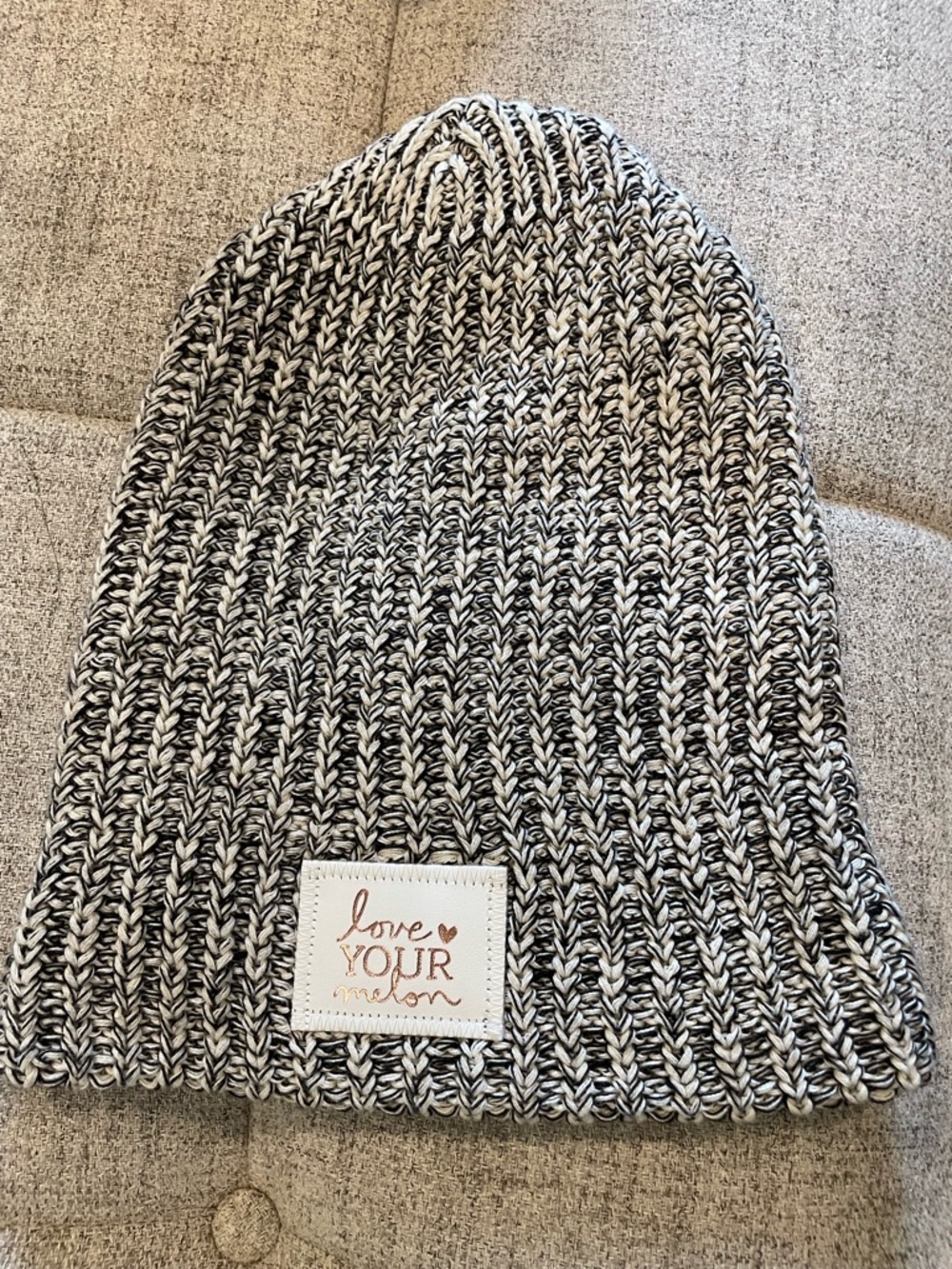 Love Your Melon Knit Beanie - Rose Gold Foil Patch